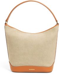 Sandro - Canvas-Leather Tangoso Bucket Bag - Lyst