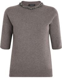 Fabiana Filippi - Virgin Wool-Silk-Cashmere Embellished Sweater - Lyst