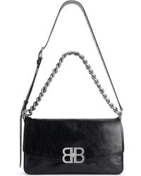 Balenciaga - Medium Leather Soft Flap Shoulder Bag - Lyst