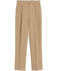 Max Mara - Linen Pleated Wide-Leg Trousers - Lyst