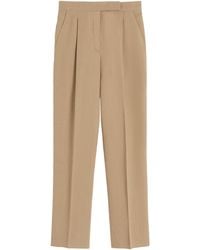 Max Mara - Linen Pleated Wide-Leg Trousers - Lyst