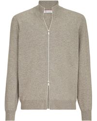 Brunello Cucinelli - Cashmere Zip-Up Cardigan - Lyst