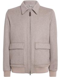 Herno - Wool-Cashmere Collar Bomber Jacket - Lyst