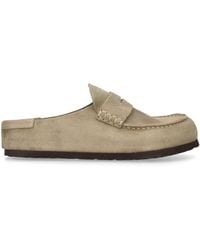 Birkenstock - Suede Naples Wrapped Clogs - Lyst