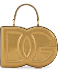 Dolce & Gabbana - Metallic Leather Logo Box Top-handle Bag - Lyst