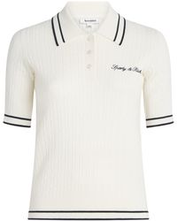Sporty & Rich - Cable-Knit Signature Logo Polo Shirt - Lyst