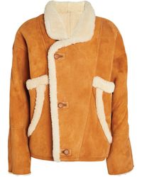 Sandro Sherly Leather \u0026 Shearling Coat 