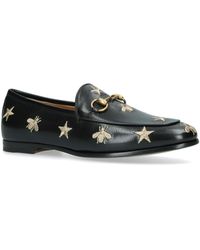gucci jordaan embroidered loafers