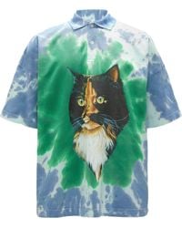 JW Anderson - Cotton Cat Print Polo Shirt - Lyst
