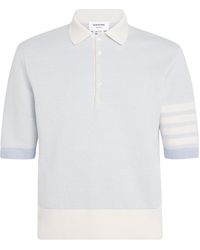 Thom Browne - Linen-Cotton -Stripe Polo Shirt - Lyst