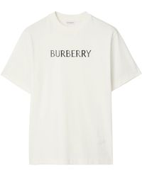 Burberry - Cotton Logo Slim T-Shirt - Lyst