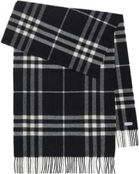 Burberry - Cashmere Wide Check Scarf - Lyst