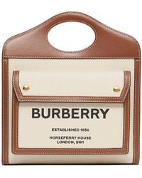 Burberry - Mini Horseferry Pocket Top-handle Bag - Lyst