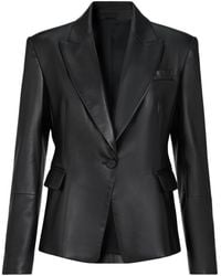 Brunello Cucinelli - Nappa Leather Monili Single-Breasted Blazer - Lyst