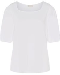 Hanro - Cotton Puff-sleeve Natural T-shirt - Lyst