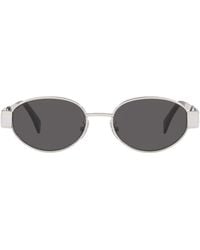 Celine - Metal Triomphe Oval Sunglasses - Lyst
