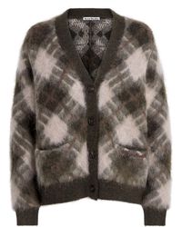 Acne Studios - Argyle V-Neck Knit Cardigan - Lyst