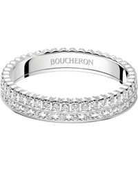 Boucheron - White Gold And Diamond Quatre Radiant Wedding Band - Lyst