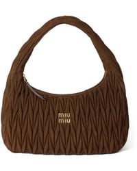 Miu Miu - Matelassé Suede Wander Shoulder Bag - Lyst