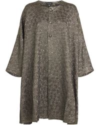 Eskandar - Metallic Floral Round-Neck Coat - Lyst
