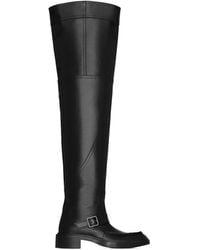 Saint Laurent - Leather Joe Over-The-Knee Boots 25 - Lyst