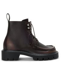 Loewe - Calfskin Sierra Combat Boots 40 - Lyst