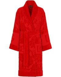 Dolce & Gabbana - Terry Cotton Dg Logo Robe - Lyst