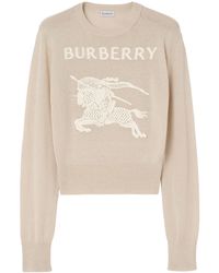 Burberry - Ekd Crochet-Detail Knitted Sweater - Lyst