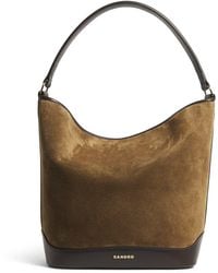 Sandro - Suede-Leather Bucket Bag - Lyst