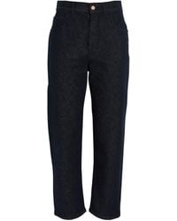 Moncler - Cropped High-waist Jeans - Lyst
