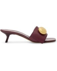 Loewe - Leather Pebble Heeled Mules 45 - Lyst