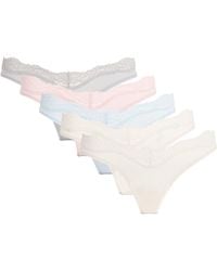 Skims - Lace-Trim Fits Everybody Dipped Thongs - Lyst