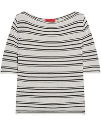 MAX&Co. - Stripe Boat-Neck Crop Top - Lyst