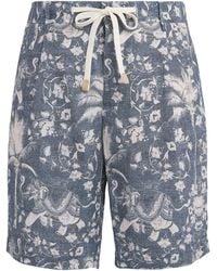 Eleventy - Linen Drawstring Bermuda Shorts - Lyst