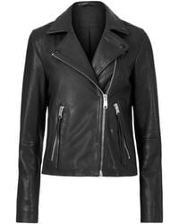 AllSaints - Leather Dalby Biker Jacket - Lyst