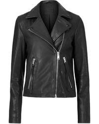 AllSaints - Leather Dalby Biker Jacket - Lyst