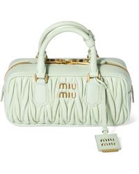 Miu Miu - Nappa Leather Matelassé Arcadie Top-Handle Bag - Lyst