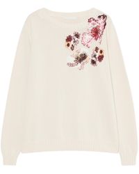 Marina Rinaldi - Cotton Embellished Sweater - Lyst