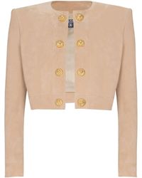 Balmain - Button Detailed Cropped Jacket - Lyst