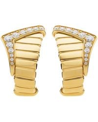 BVLGARI - And Diamond Tubogas Hoop Earrings - Lyst