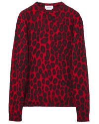 Alexander McQueen - Wool-Blend Leopard Print Sweater - Lyst