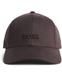BOSS - Linen Logo Cap - Lyst