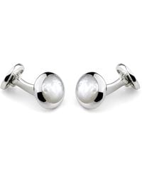 Deakin & Francis - Sterling And Mother-Of-Pearl Oval Cufflinks - Lyst