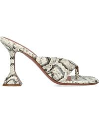 AMINA MUADDI - Leather Shiona Heeled Mules 95 - Lyst