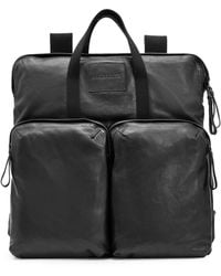 AllSaints - Leather Force Backpack - Lyst