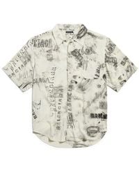 Balenciaga - Oversized Washed Crayon Short-Sleeve Shirt - Lyst