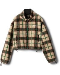 Miu Miu - Check Teddy Fleece Jacket - Lyst