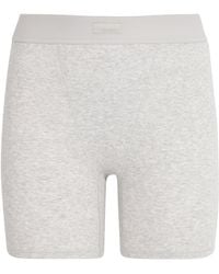 Skims - Stretch-Cotton Ribbed Boxer Shorts - Lyst