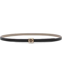 Loewe - Leather Reversible Anagram Bombé Belt - Lyst