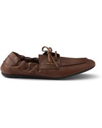 Prada - Antiqued Leather Shuffle Loafers - Lyst
